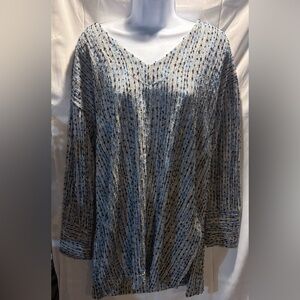 Jones New York Blue and Black Knit Sweater